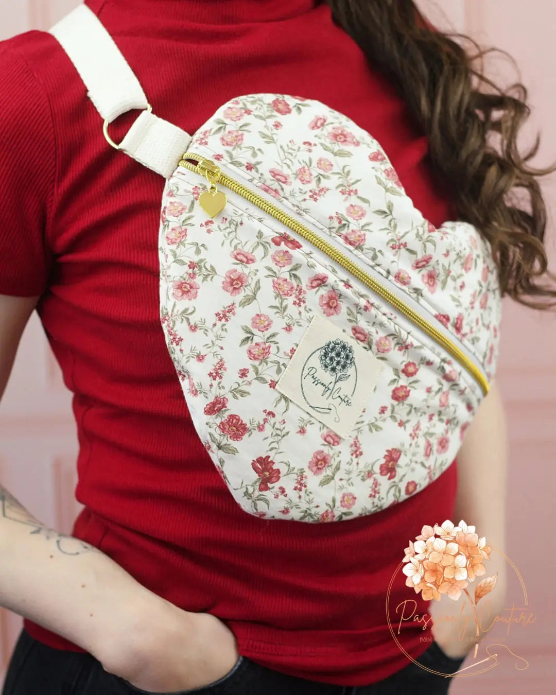 Besace Tulipe en coton bio, cadeau fête des mères artisanal fabriqué en France - Passionly Couture