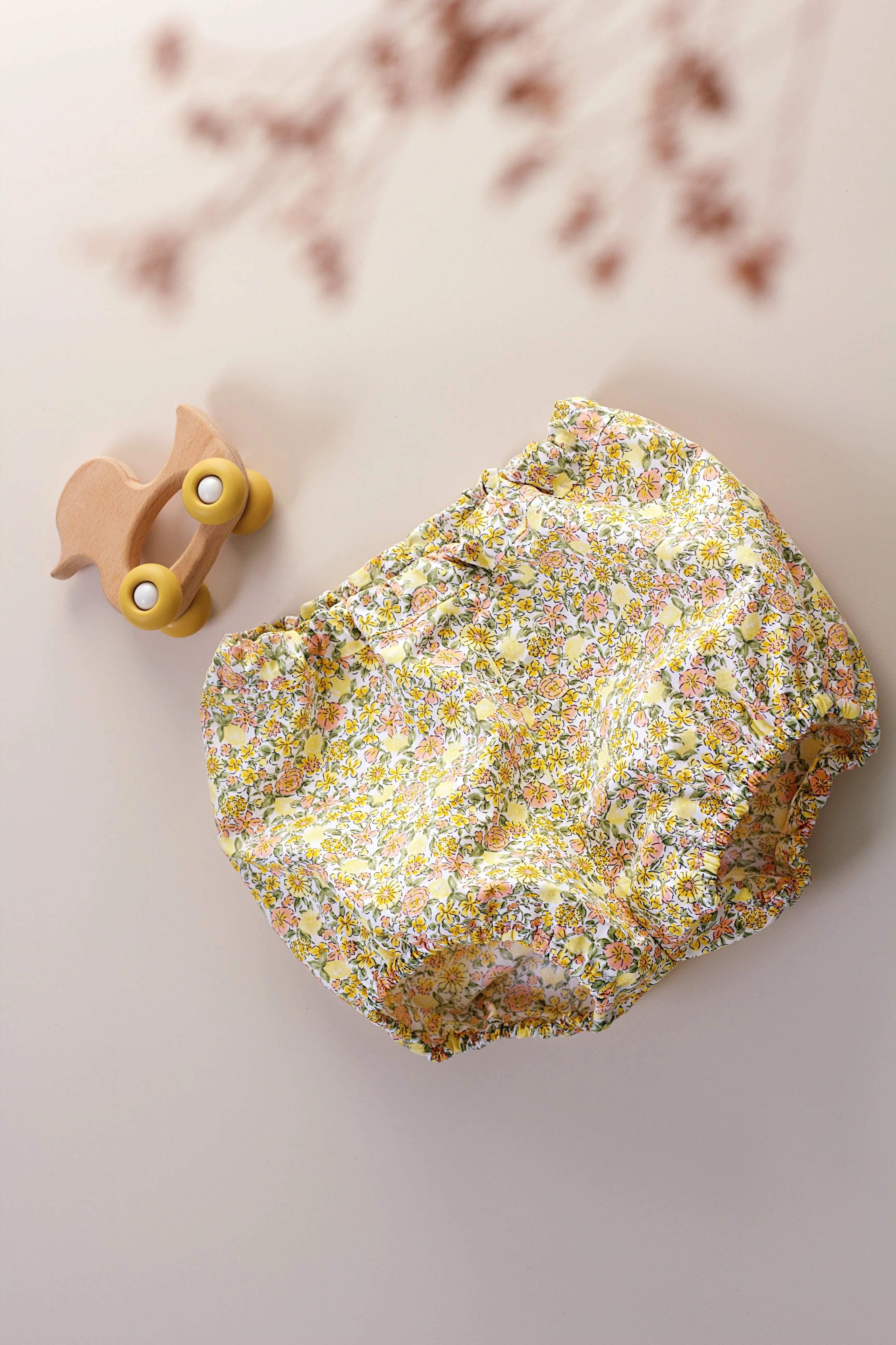 Bloomer bébé popeline fleuri coton bio 12/18 mois fait main France - Passionly Couture
