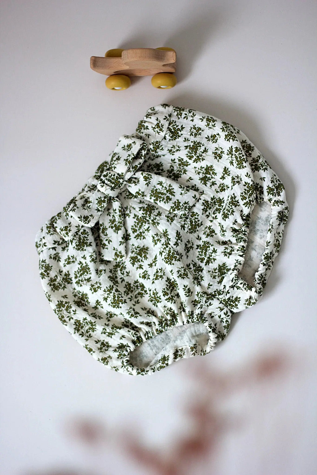 Bloomer bébé fleuri vert olive - Passionly Couture