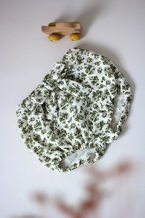 Bloomer bébé fleuri vert olive - Passionly Couture
