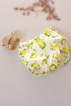 Bloomer bébé popeline citron 3/6 mois fait main coton bio - Passionly Couture
