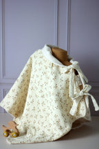 Couverture  2 en 1 bébé fleuri version poncho- Passionly Couture