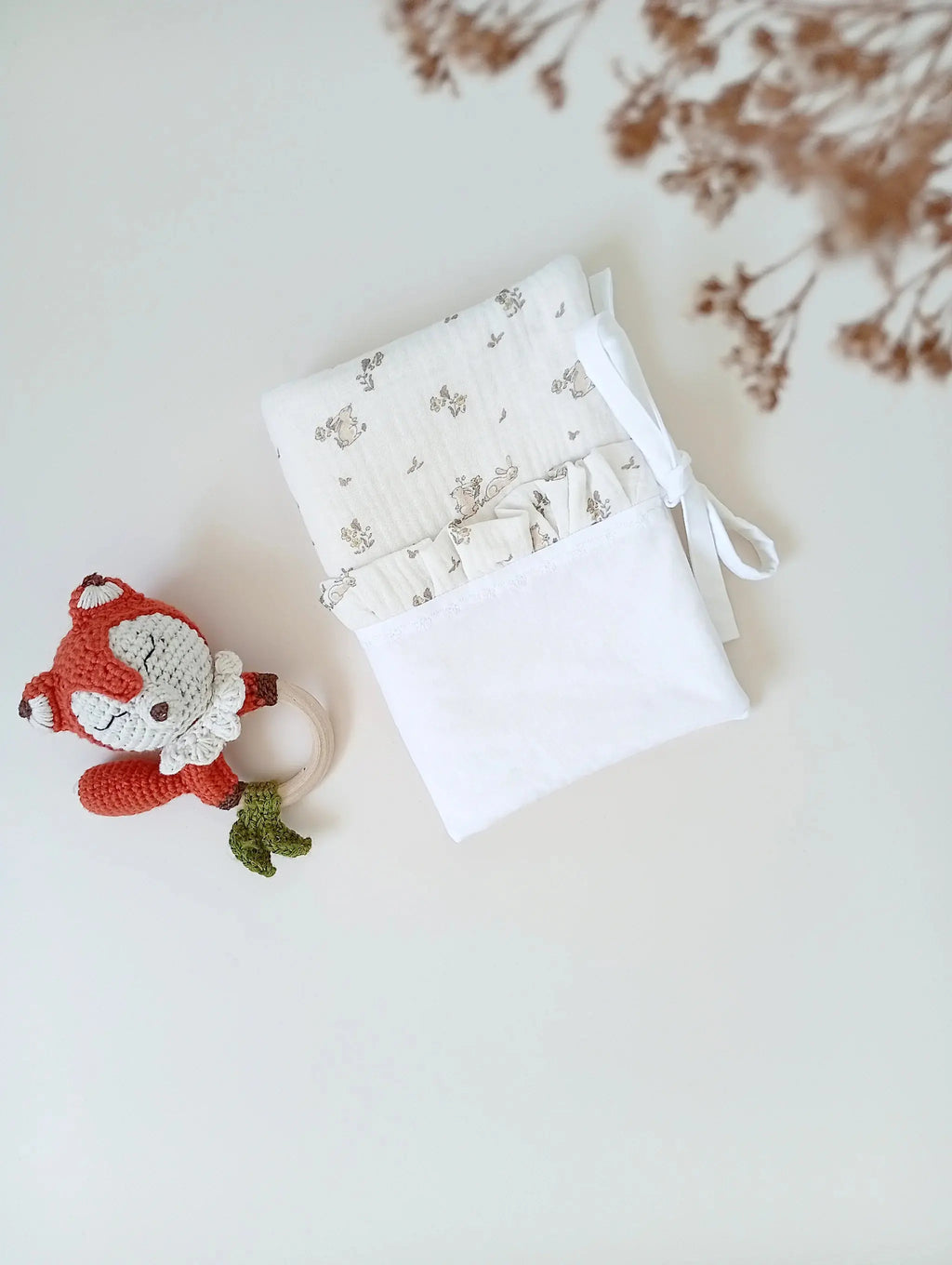 Protège carnet de santé bébé motif lapin coton bio - Passionly Couture