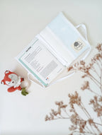 Protège carnet de santé bébé motif lapin avec carnet intérieur coton bio - Passionly Couture