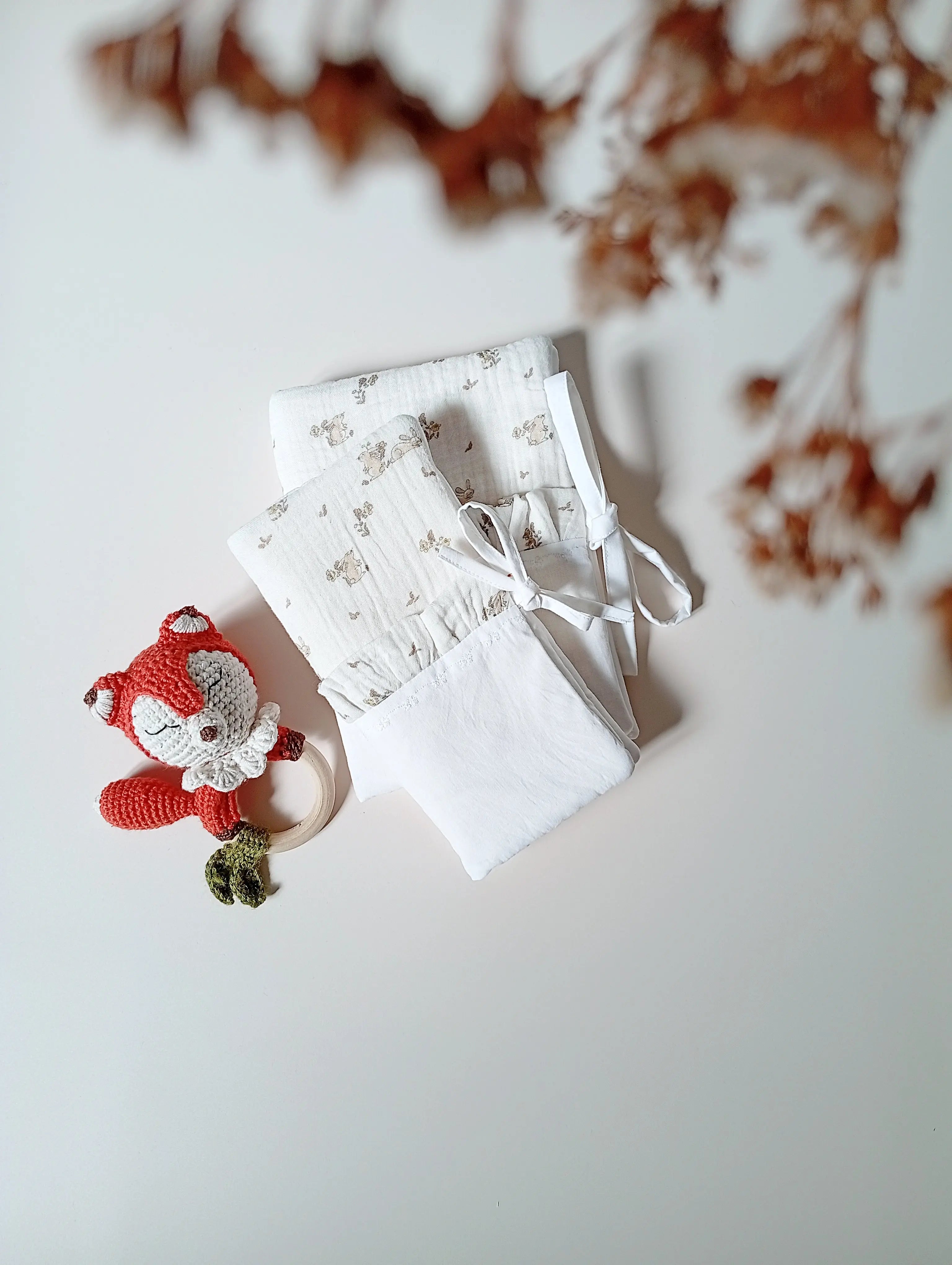 Protège livret de famille et protège carnet de santé bébé motif lapin coton bio - Passionly Couture