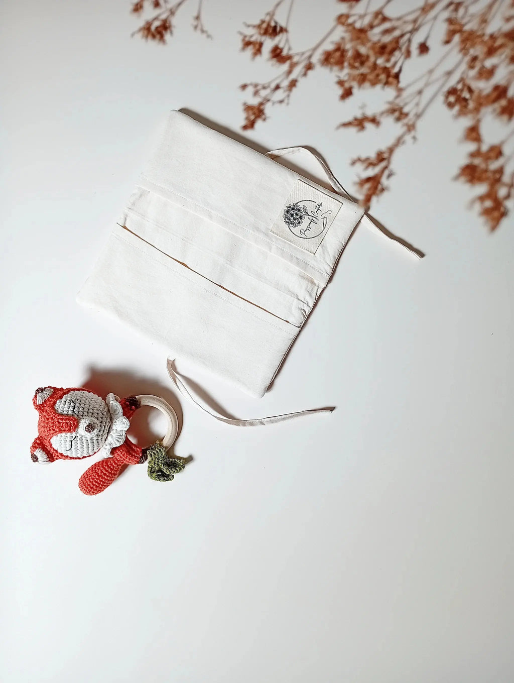 Protège livret de famille fleuri ouvert coton bio - Passionly Couture