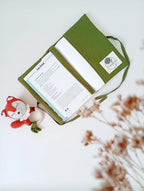 Protège carnet de santé bébé vert olive avec carnet intérieur coton bio - Passionly Couture