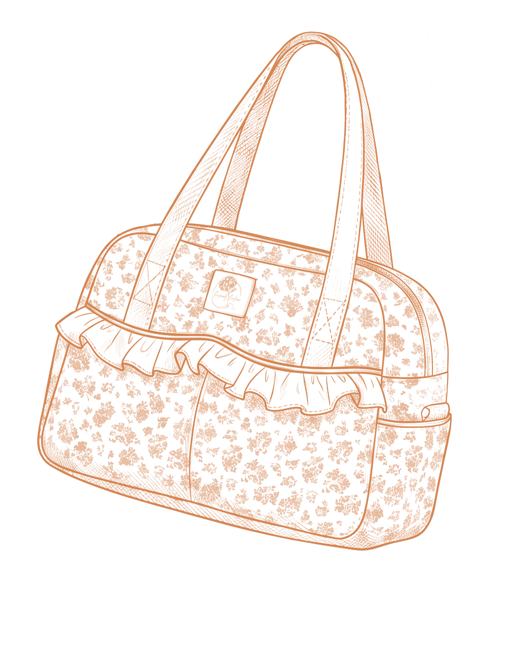 Sac à langer bébé Hortensia - sûr-mesure - coton bio - Passionly Couture