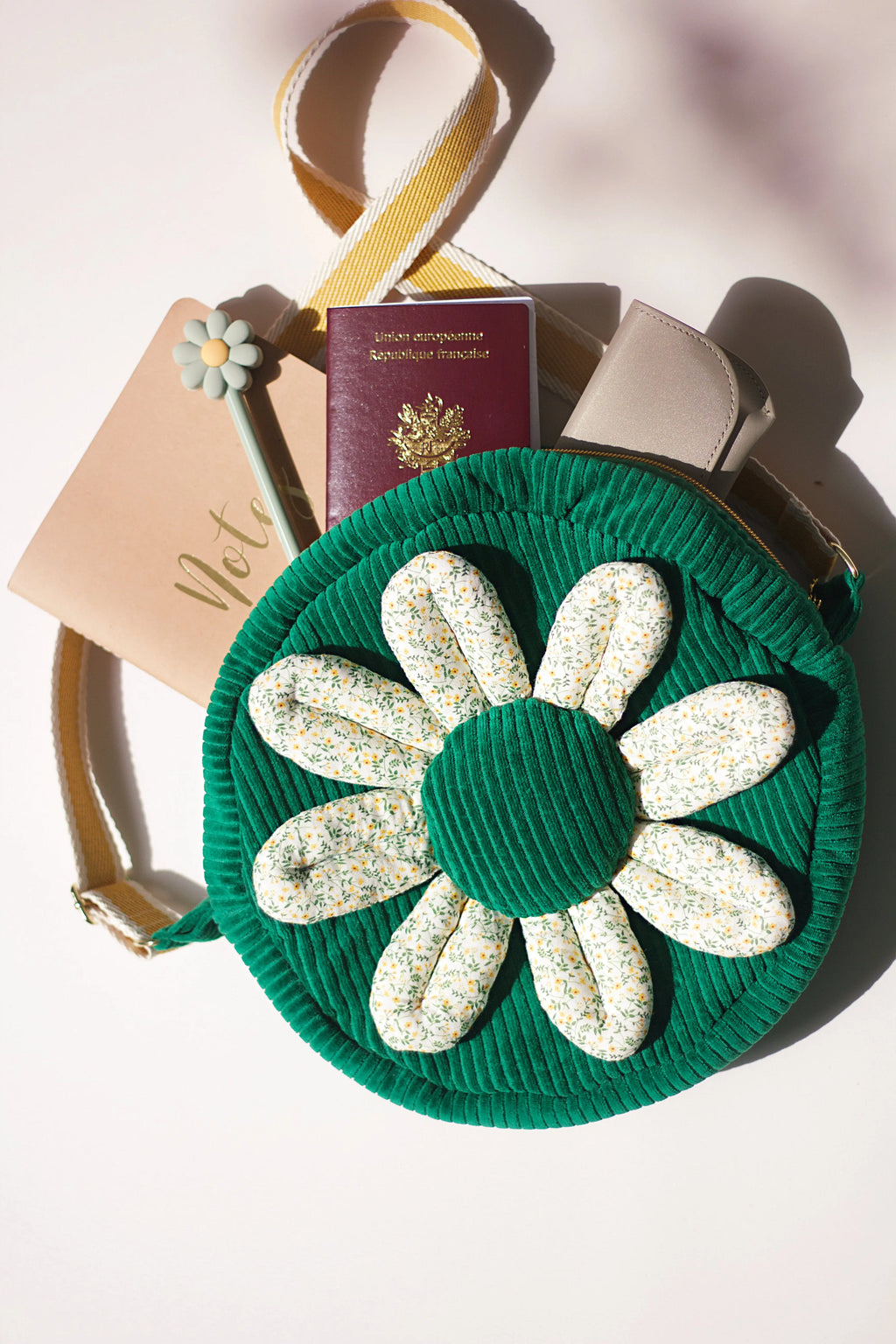 Sac à main fleuri - coton bio - création unique et artisanale - Passionly Couture
