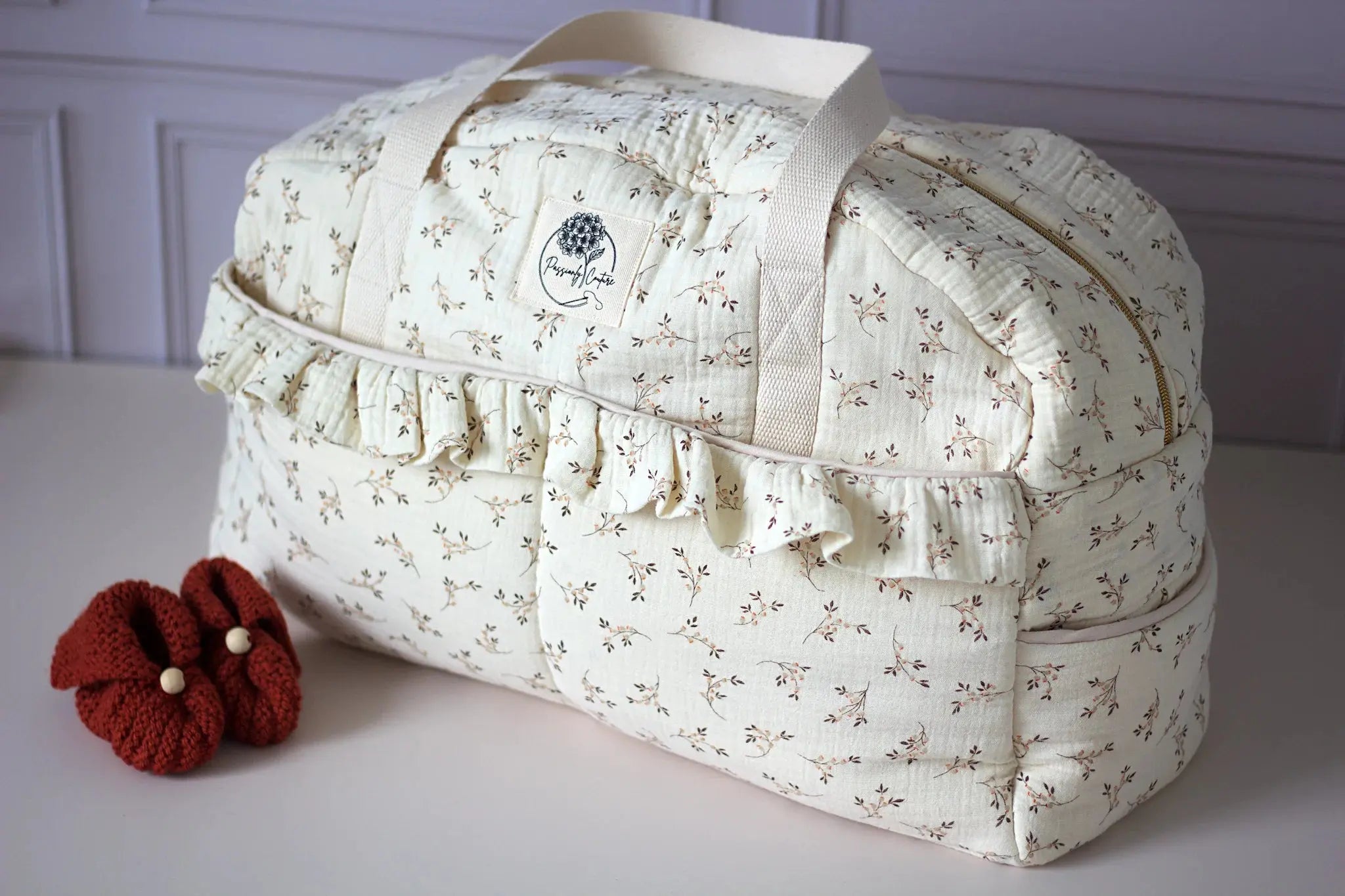 Sac à langer fleuri - Passionly Couture